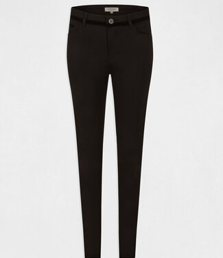 Morgan Skinny trousers wet effect and velvet 232-Pvelt black