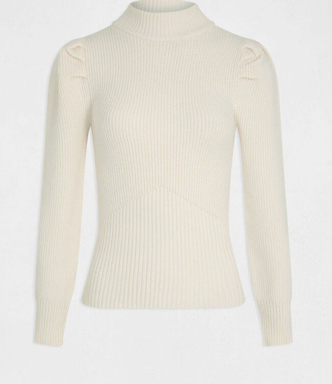 Morgan Trui met lange mouwen en opstaande kraag 232-Milio ivoor