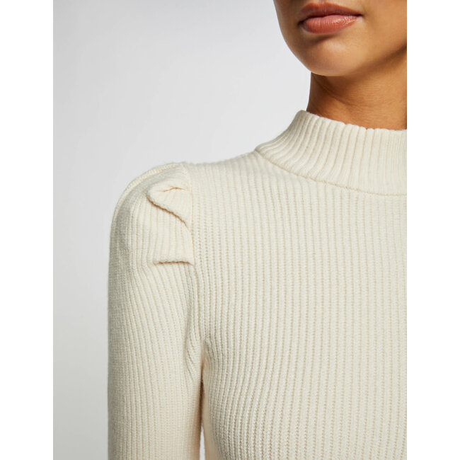 Morgan Trui met lange mouwen en opstaande kraag 232-Milio ivoor