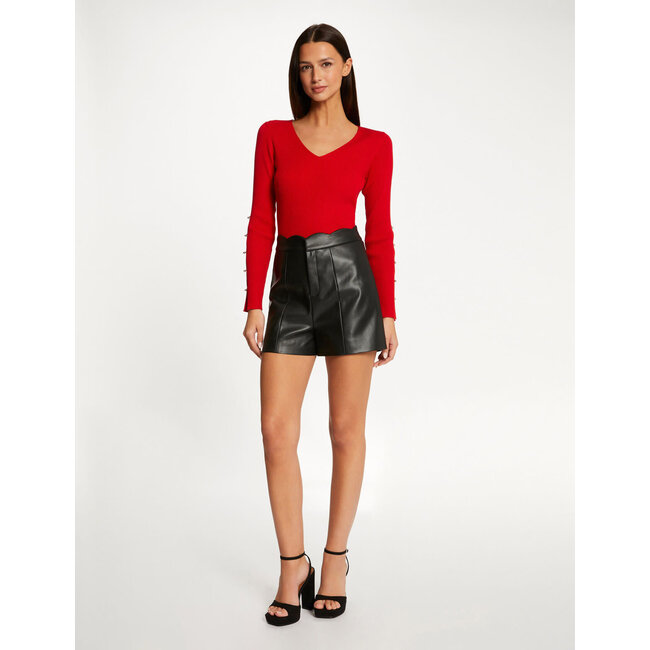 Morgan Trui lange mouwen splitten en knopen 232-Maya Red