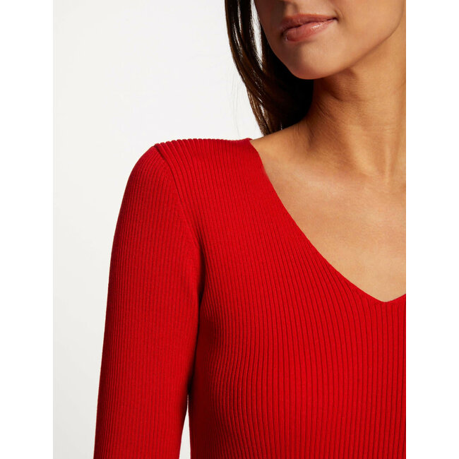 Morgan Trui lange mouwen splitten en knopen 232-Maya Red