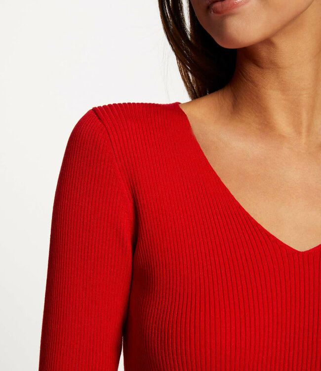 Morgan Trui lange mouwen splitten en knopen 232-Maya Red