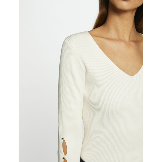 Morgan Trui lange mouwen splitten en knopen 232-Maya Ivoor