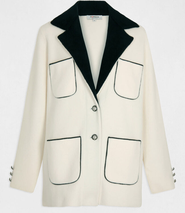 Morgan Recht Vest met zakken 232-Mdemo Ecru