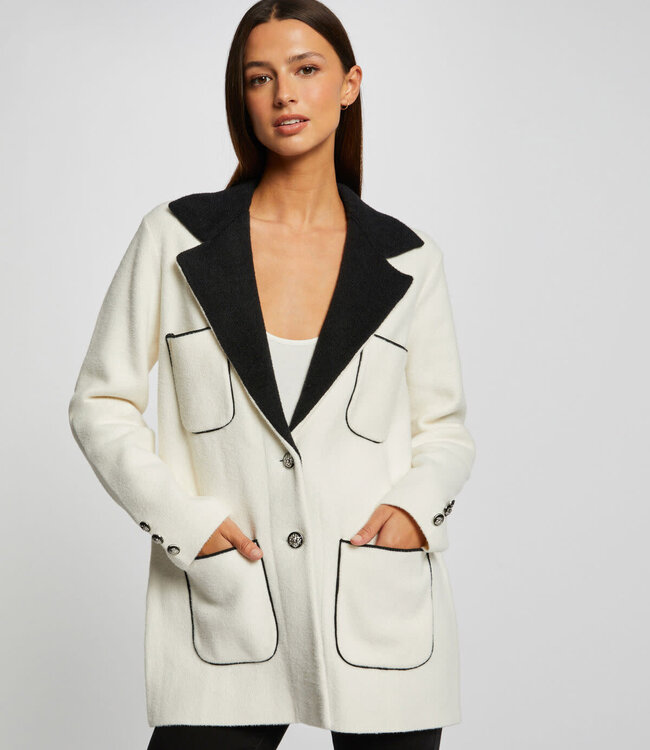 Morgan Recht Vest met zakken 232-Mdemo Ecru