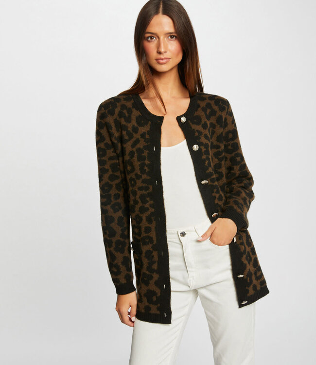 Morgan Halflang Vest panterprint 232-Mirena Black