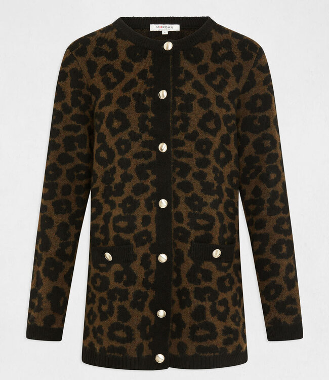 Morgan Halflang Vest panterprint 232-Mirena Black