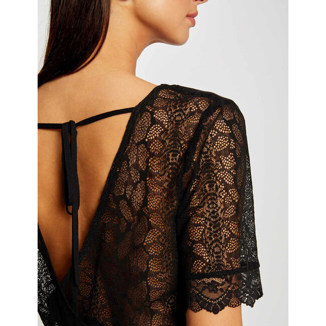 Morgan Jumper short-sleeves with lace 232-Mbip black