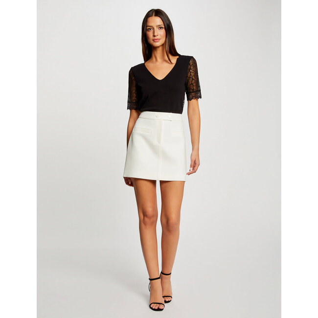 Morgan Jumper short-sleeves with lace 232-Mbip black