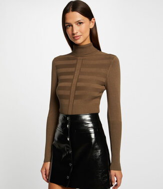 Morgan Trui met lange mouwen col wijn 132-Mentos Dark Green