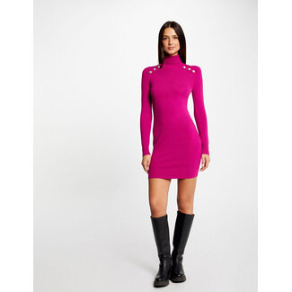 Morgan Getailleerde trui jurk met col 232-Rmclap Raspberry