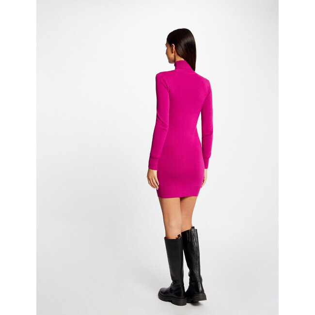 Morgan Getailleerde trui jurk met col 232-Rmclap Raspberry