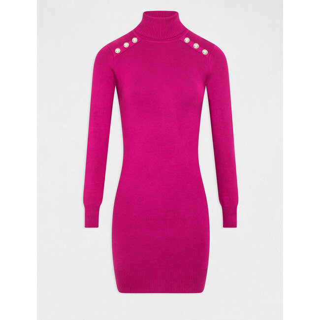 Morgan Getailleerde trui jurk met col 232-Rmclap Raspberry