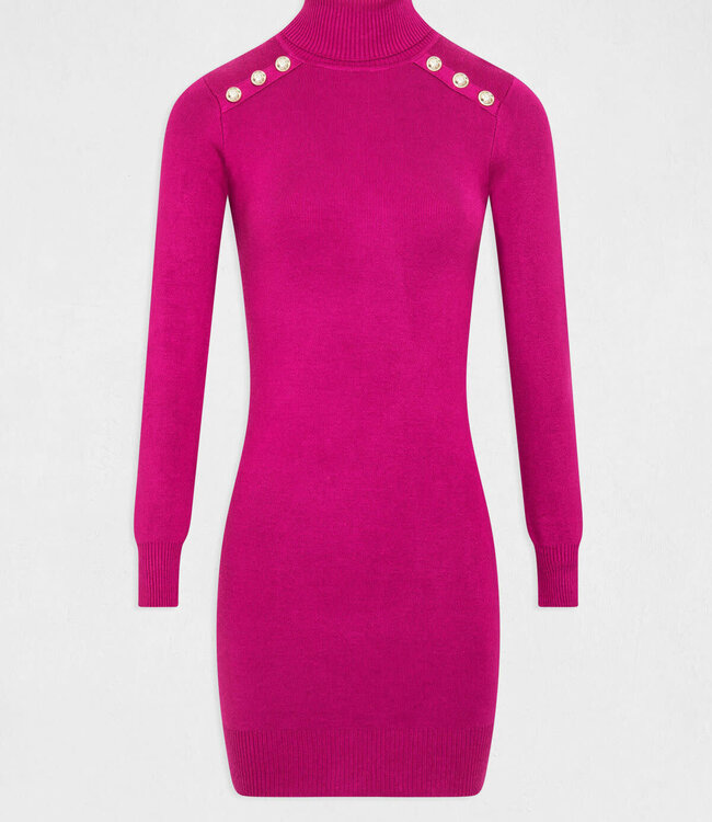 Morgan Getailleerde trui jurk met col 232-Rmclap Raspberry