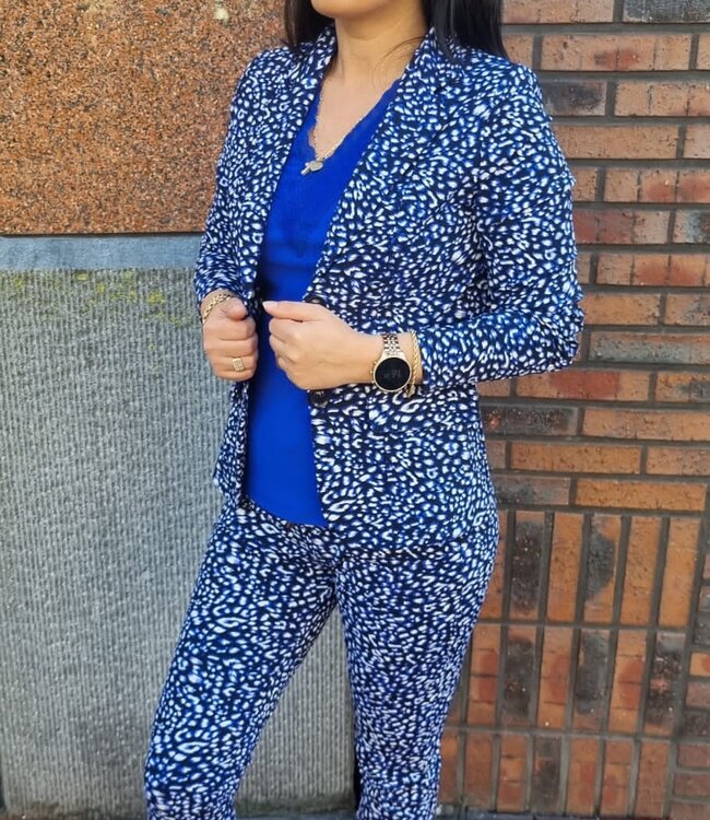 MI PIACE Travel Blazer Leopard Print 2015 Cobalt