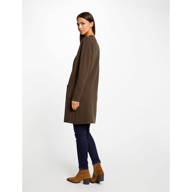 Morgan Lang recht vest met open kraag 232-Mbloom donkergroen