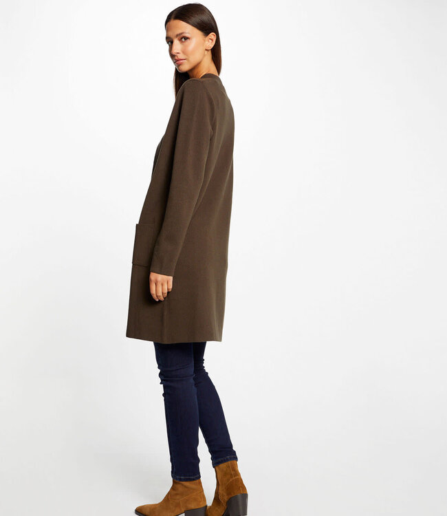 Morgan Lang recht vest met open kraag 232-Mbloom donkergroen