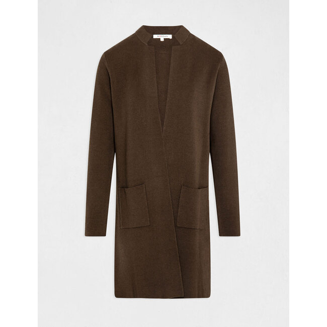 Morgan Lang recht vest met open kraag 232-Mbloom donkergroen