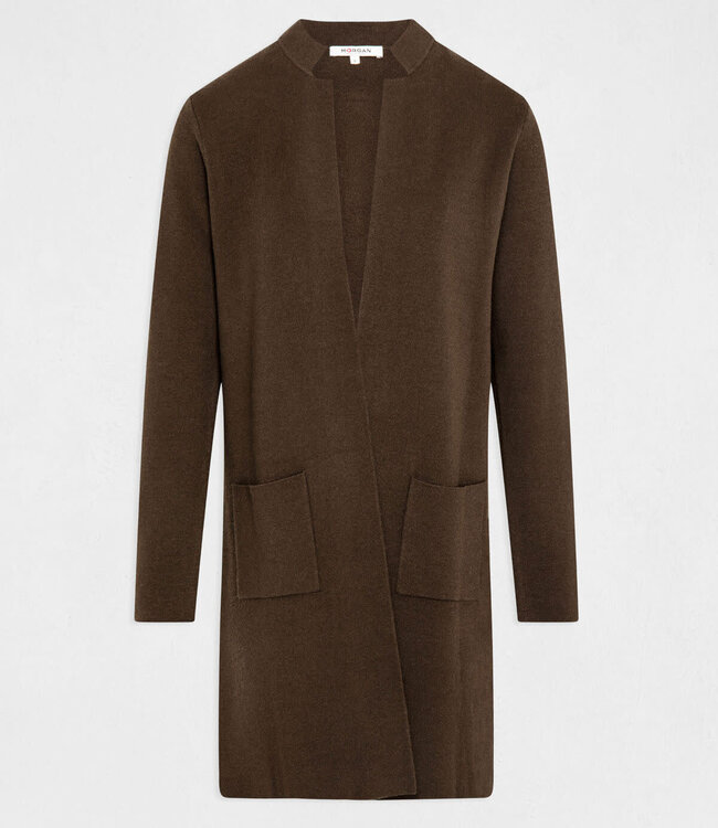 Morgan Lang recht vest met open kraag 232-Mbloom donkergroen