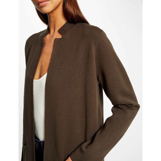 Morgan Lang recht vest met open kraag 232-Mbloom donkergroen