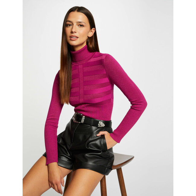 Morgan Long-sleeved jumper with turtleneck 202- Mentosa Raspberry