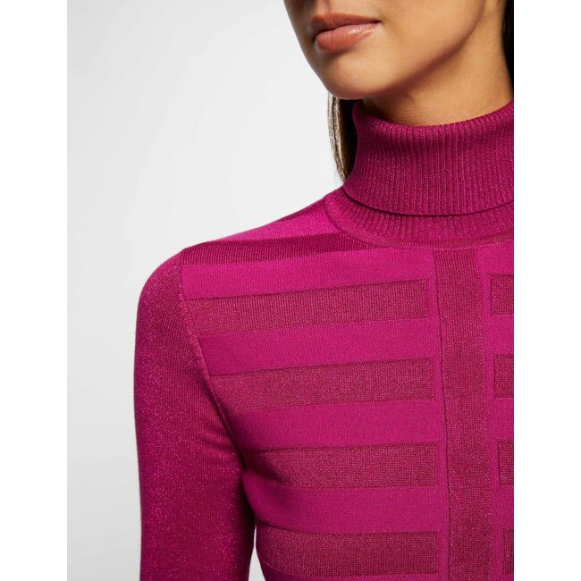Morgan Long-sleeved jumper with turtleneck 202- Mentosa Raspberry