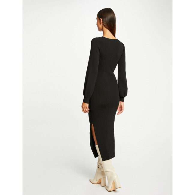 Morgan Fitted maxi jumper dress with ornament 232-RMmrosa  black