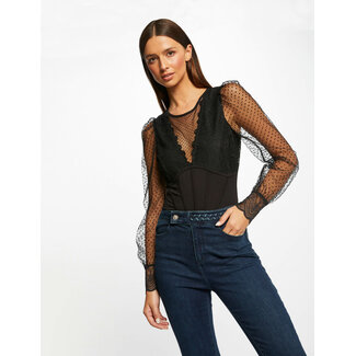 Morgan Long-sleeved body with dobby spot 232-Talio  black