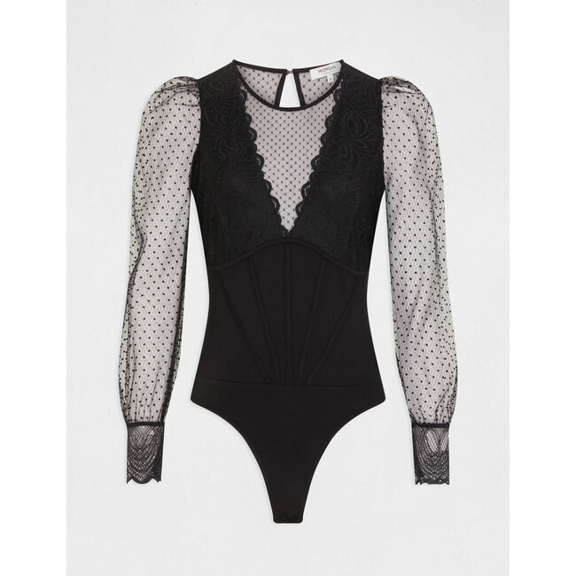 Morgan Long-sleeved body with dobby spot 232-Talio  black