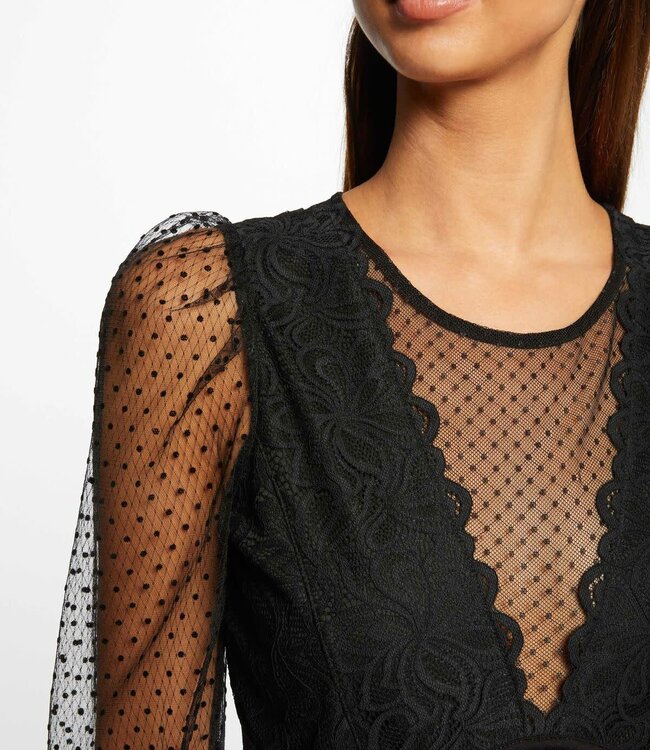 Morgan Long-sleeved body with dobby spot 232-Talio  black