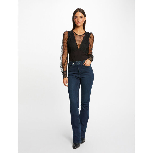 Morgan Long-sleeved body with dobby spot 232-Talio  black