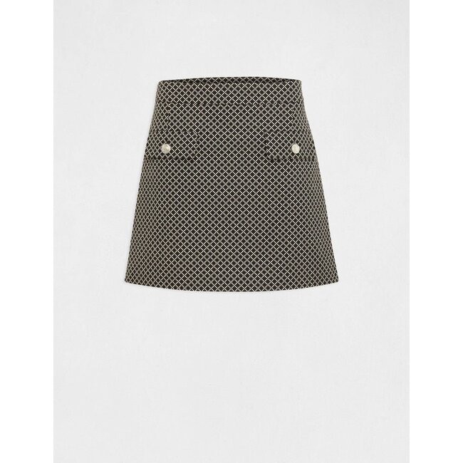 Morgan Straight skirt with geometric print 232-Jayno black