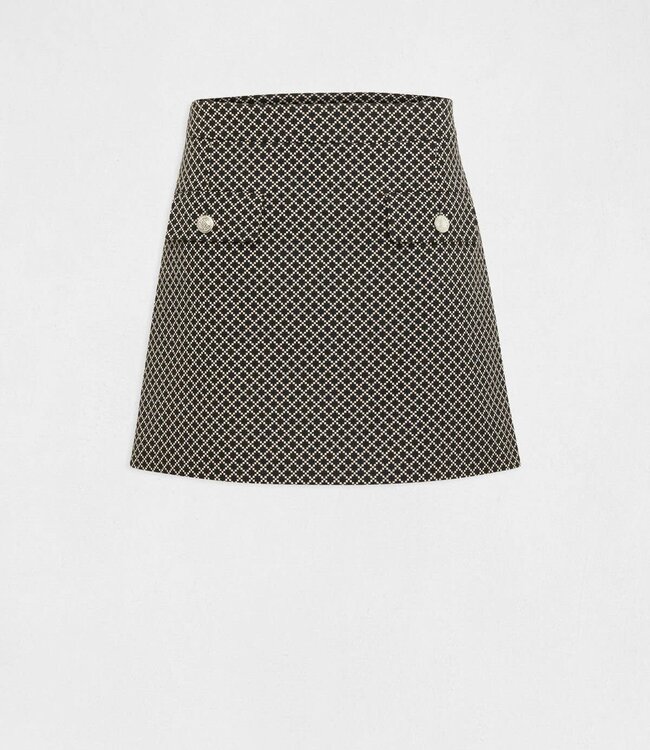 Morgan Straight skirt with geometric print 232-Jayno black