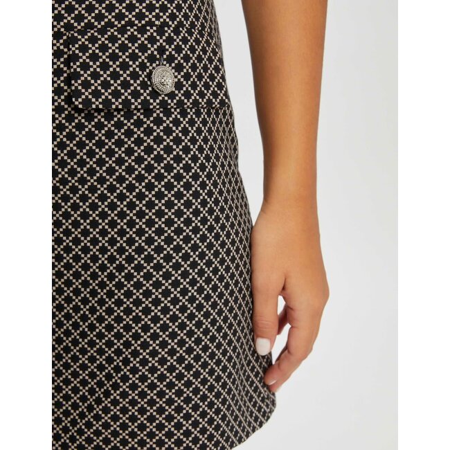 Morgan Straight skirt with geometric print 232-Jayno black