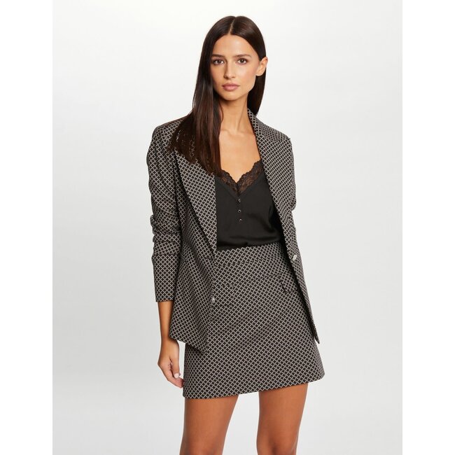 Morgan Straight skirt with geometric print 232-Jayno black