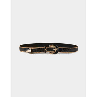 Morgan Belt with rhinestones and chains 232- 3western black