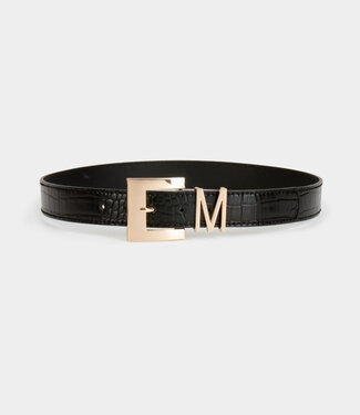 Morgan Belt with croc effect and M loop 232-3Eme  black