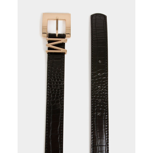Morgan Belt with croc effect and M loop 232-3Eme  black