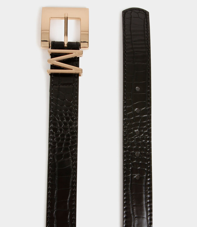 Morgan Belt with croc effect and M loop 232-3Eme  black