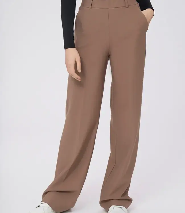 Palazzo broek van stof Compact DL20PA Champignon