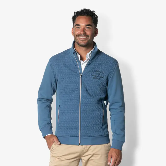 TWINLIFE Sweat ful zip knit TW34302 Captains Blue