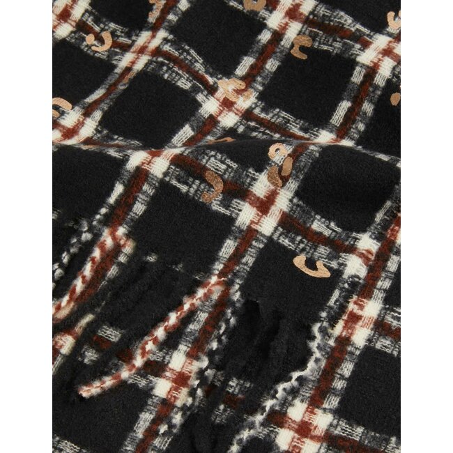 Morgan Scarf with fringes and check print 232-5Chic