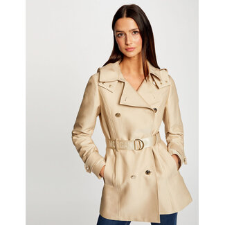 Morgan Straight belted trenchcoat with hood 232-Genet Beige