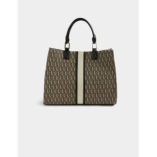 Morgan Shopper bag with graphic print 232-2Stripe black