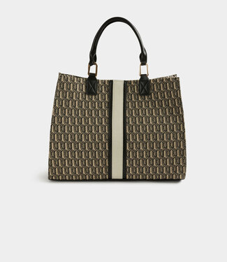 Morgan Shopper bag with graphic print 232-2Stripe black