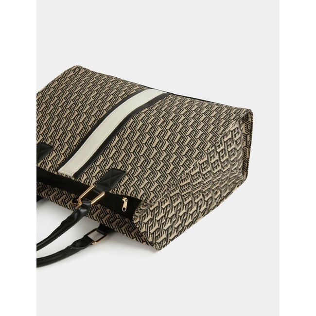 Morgan Shopper bag with graphic print 232-2Stripe black