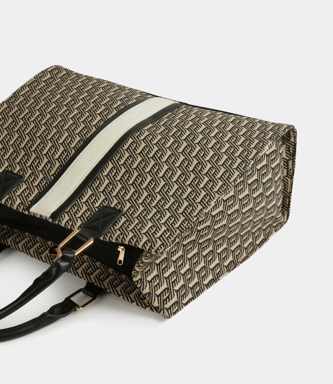 Morgan Shopper bag with graphic print 232-2Stripe black