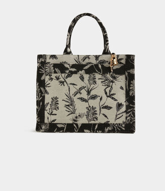 Morgan Shopper bag with vegetal print 232-2Libecab black