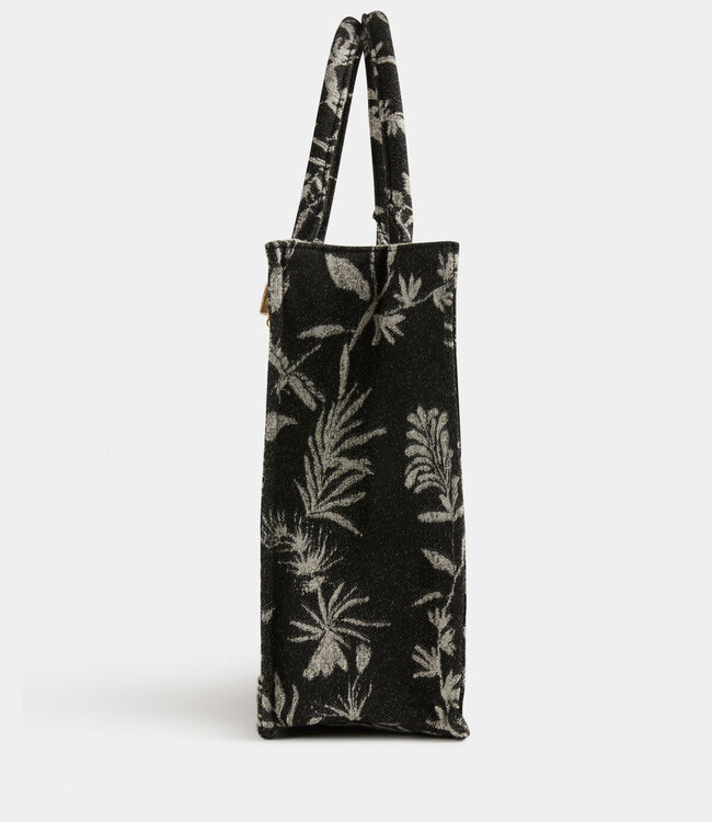 Morgan Shopper bag with vegetal print 232-2Libecab black