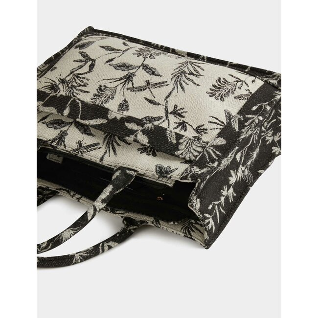 Morgan Shopper bag with vegetal print 232-2Libecab black